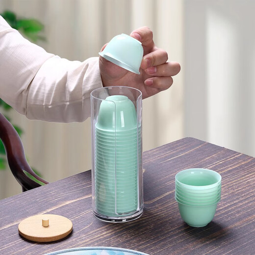 Jiamo disposable tea cup 60ml*50 only Kung Fu tea cup one-cup tea cup drinking cup emerald green