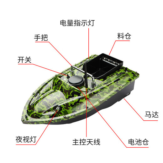 Fish Hunting Magic Wireless Intelligent Control Control Breaking Boat GPS GPS Positionnement de 500 mètres Hook Tow Hook et jetez les appâts retourne automatique