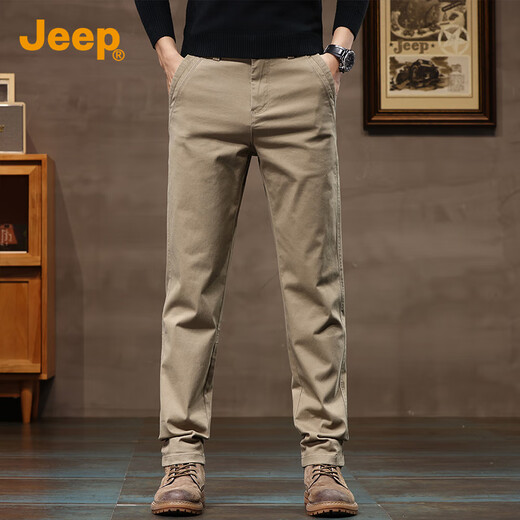 Jeep (JEEP) high-end men's casual pants men's 2025 autumn and winter new loose straight pants business casual trendy brand long pants men's pants