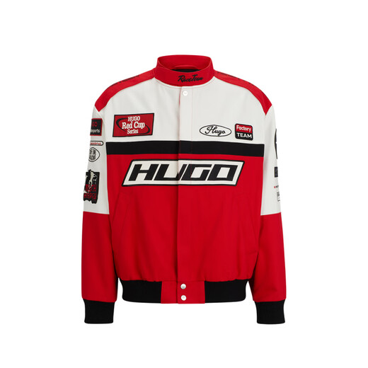 Hugo Herren-Farbblock reguläre Ausgabe Rennspur Jacke 693-rot L.
