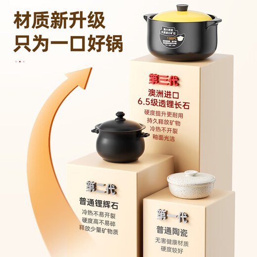 全品屋陶瓷砂锅炖锅煤气灶专用大容量家用煮粥煲汤汤锅传统中式汤煲炖煲 【破损补发】 1L 【干烧不裂】