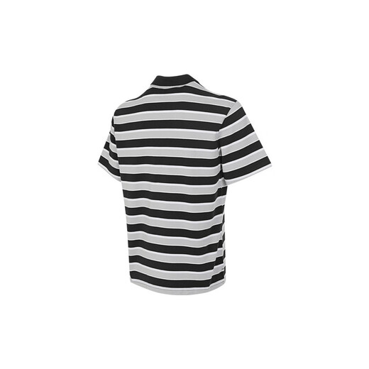 Nike men's striped comfortable breathable lapel sports and casual short-sleeved T-shirt FN3897 Black and white FN3897-010 M