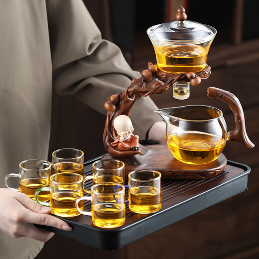 Shangyanfang glass tea set complete set for home office lazy automatic tea making artifact high-end tea making set housewarming gift