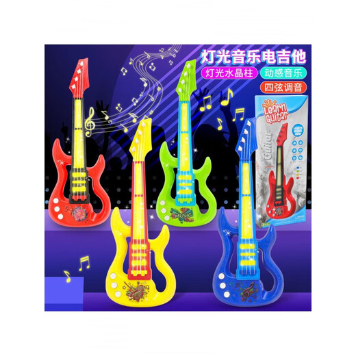 Juguetes de guitarra eléctricos personalizados 4 cuerdas ukulele music iluminación simulación de simulación de día de día de niños regalos 4 cuerdas de iluminación música guitarra 1834b rojo inglés