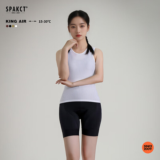 SPAC Cycling Clothes Men's and Women's Vest Summer Road Cycling Bicycle Quick-Drying Top Sweat-Free T-shirt Cloud Ladder White L