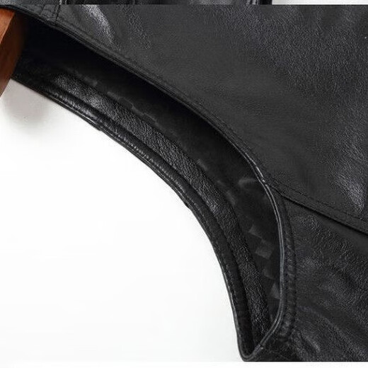 Caesar Yier Genuine Leather Clothing Men's Casual Vest Men's Vest Vest Jacket Dad's Leather Waistcoat Sleeveless Cycling Fishing Motorcycle Black L