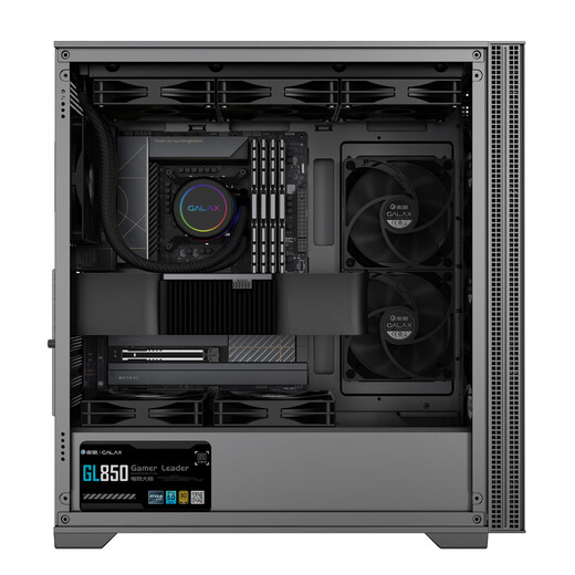 GALAXY Metal Master E210 Desktop-Computergehäuse (zwei Seitenteile aus Eisen/TYP-C/kompatibel mit E-ATX/unterstützt 360-Grad-Wasserkühlung/11 Lüfterpositionen/Farbe: Schlachtschiffgrau)