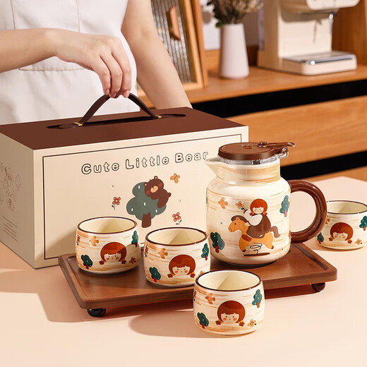 PAKCHOICE housewarming gift, wedding gift, wedding gift, Valentine's Day gift for newlyweds, teapot, tea set, complete set, engagement