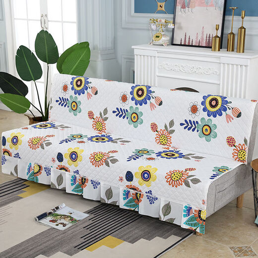 Xuxian full-cover sofa cushion foldable sofa bed cover four-season universal non-slip sofa cover simple dual-purpose without armrests blue 1.8 meters long 1.5 meters wide