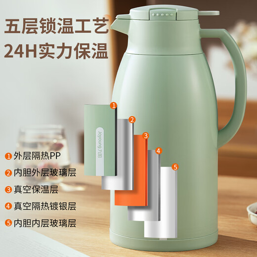Joyoung thermos kettle household large-capacity thermos kettle glass liner thermos kettle student dormitory thermos 1.9L