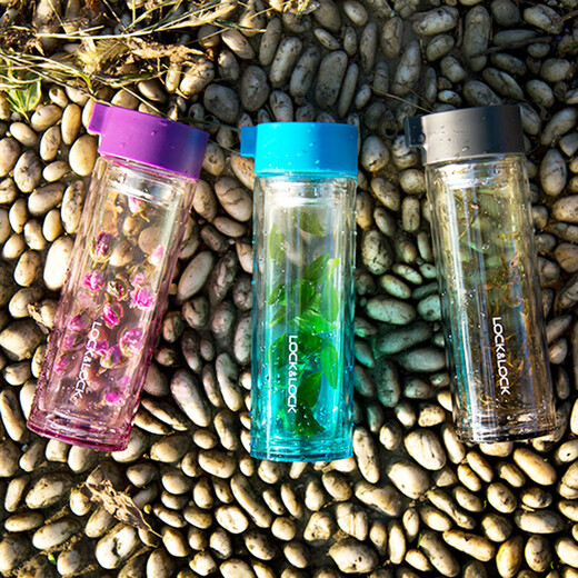 
Lock Lock Star Diamond Double Glass Water Cup Heat-resistant and Anti-scalding Summer Color Gradient With Tea Net Creative Portable Cup LLG653 LLG655 Pink Gradient 350ml