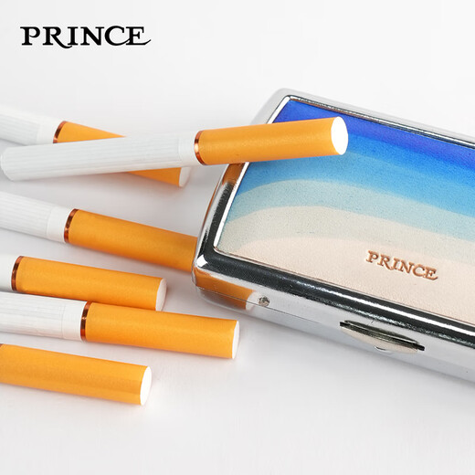 Príncipe cigarrillo Caja espesa, mediana y fina Rama Príncipe Anti-presión Portable Portable de alta gama Cigarrillo personalizado Cubierta protectora de metal Protector de cuero YHC12001 ola 12 piezas para cigarrillos gruesos