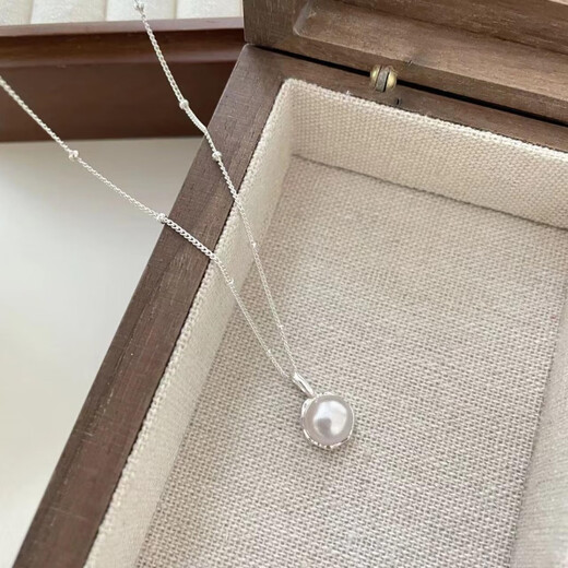 Shi Yuji S925 silver pearl necklace for women, clavicle chain, natural freshwater pearl non-fading pendant, single necklace for women, S925 silver