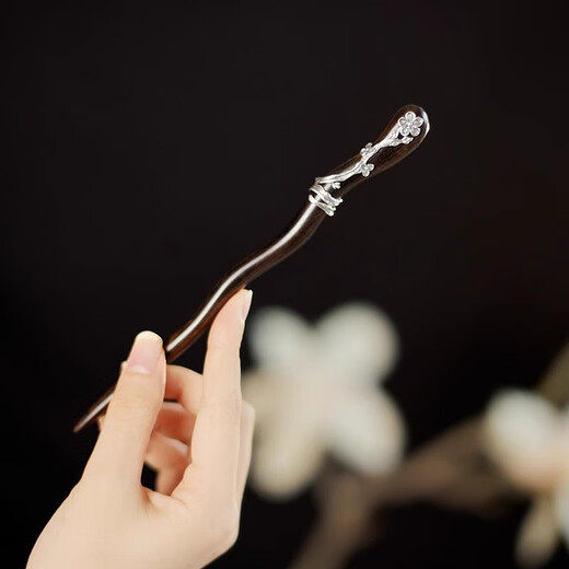 Shaofan Yimei Sandalwood Silver Hairpin Girls Daily Hairpin Hanfu Cheongsam Horse Face Skirt Accessories Headdress Birthday Gift Yimei Sandalwood Silver Hairpin