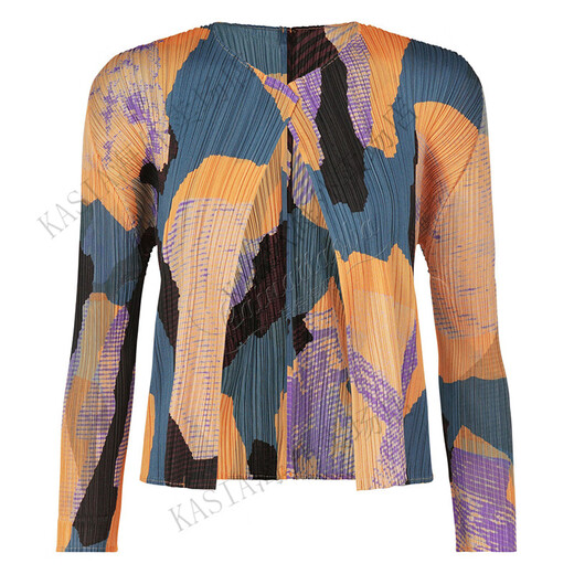 三宅一生（ISSEY MIYAKE）43JO683日本PLEATSPLEASE印花长袖衬衫 绿色62 图案位置随机 3*/5日 3码衣长51