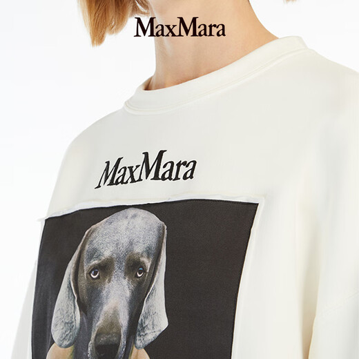 
MaxMara [Zhenxuan Huixiang] Women's printed cotton sweatshirt 1926014106 Ivory white XS