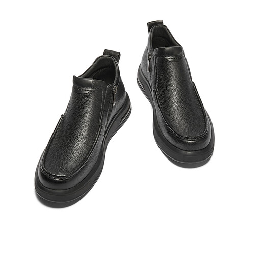 Senda Lederstiefel Herren Winter Neues Einkaufszentrum gleich einfaches flaches Flachboden Freizeitstiefel 41W41DD4 Schwarze Single 40