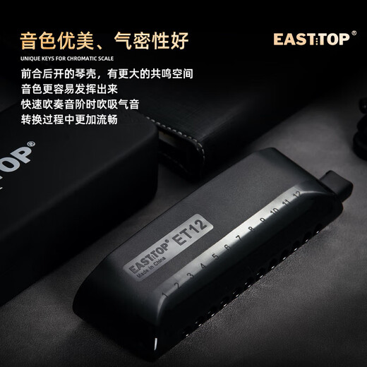 东方鼎ET12 一体式可拆卸12孔半音阶专业演奏初学练习通用款拆卸便捷 12孔 ET-12雅典白