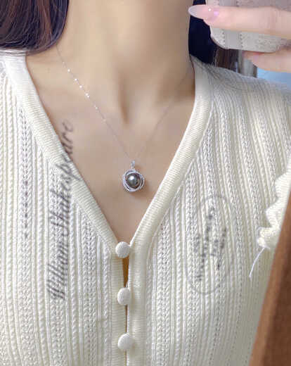 Olevo seawater Tahitian pearl necklace 9-10mm 2025 new holiday gift for your girlfriend to give your girlfriend a sense of luxury Xingyue 9-10mm