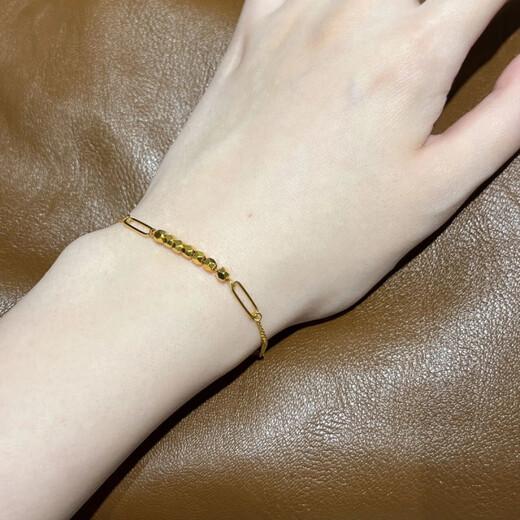 Wenying ING polyhedral small square gold bracelet women's bungee broken gold 18k gold light luxury niche sense ins bungee