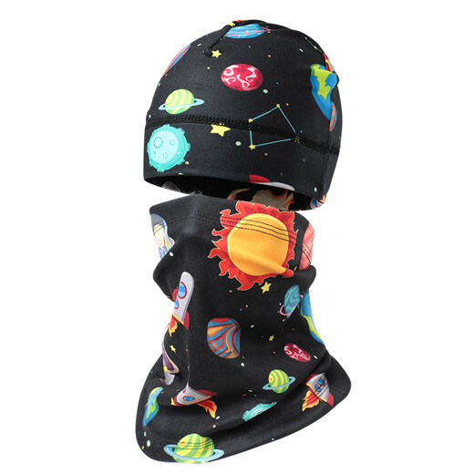 
Hanqi autumn and winter children's hat neck cover set for men and women windproof and cold plus velvet scarf neck protection baby 7-15 years old warm cover EM12035 cute panda