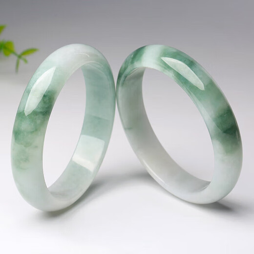 Heart ginseng jade guaranteed price 11.11 jade floating flower bracelet women's jade bracelet waxy ice type Burmese old pit jade bracelet A goods jade bracelet 55mm