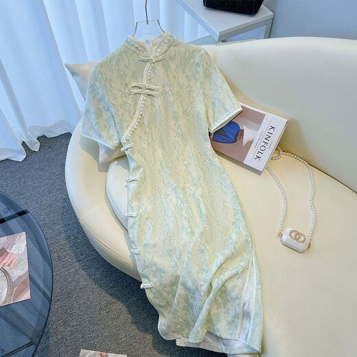 含蕊旗袍女2024新款30-40岁夏天穿的夏季小个子改良裙新中式国风盘扣 9221 M