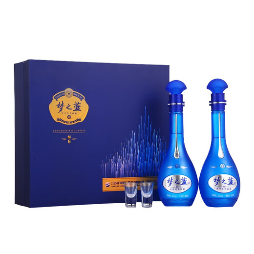 洋河 梦之蓝M6 52度 500ml*2瓶 礼盒装 绵柔浓香型白酒 