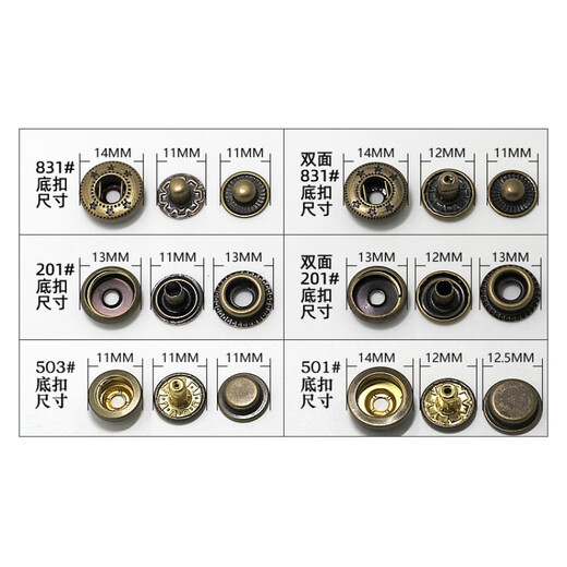 Sijie Down-Jacke Knöpfe, Mutterknöpfe, 17 mm Kupferquad-Knöpfe, Jeanskleidung, Jacke, Schnappknöpfe, versteckte Metallknöpfe, vielseitige Knöpfe, TGT19 6 Sätze: Kombiniert mit doppelseitiger 831