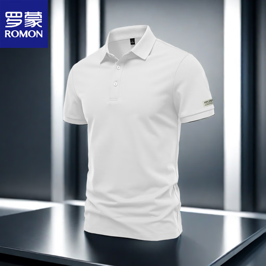 Romon Sommer T-Shirt Top für das vielseitige Polo-Hemd von Männern atmungsaktives schnell trocknendem Revers, Slim Solid Color Business Outdoor-halbärmeliges Graphit graues Gewicht 120-135 Jin [Jin entspricht 0,5 kg]