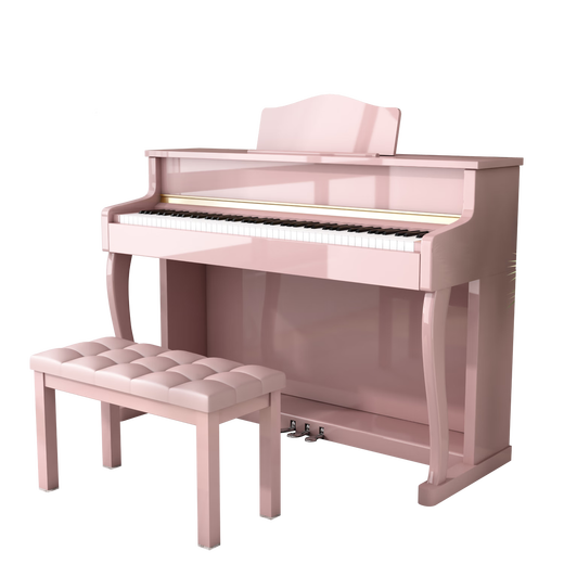 艾里克电钢琴88键重锤专业成人家用儿童初学者幼师专用考级电子钢琴 演奏级亮光粉色+双人凳子