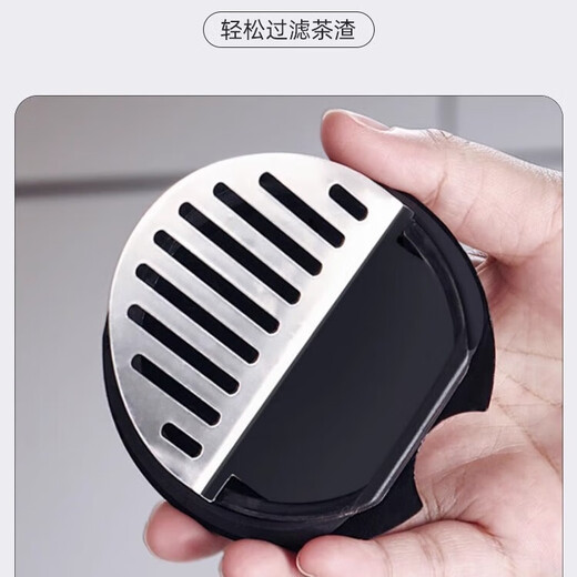 MIDOC high-end glass home drinking cup family cup living room heat-resistant tea cup hospitality cup set 6 ash straight cups + ash straight pot + black frame + black plate