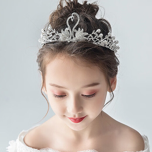 Bai Qixin's birthday crown headdress, eighteen-year-old coming-of-age ceremony, certificate and proposal, children's performance headband, high-end hair accessories, swan crown