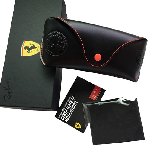 rayban眼镜盒雷朋原版皮质眼镜盒简约便携抗压眼镜盒墨镜盒 rayban纤维盒