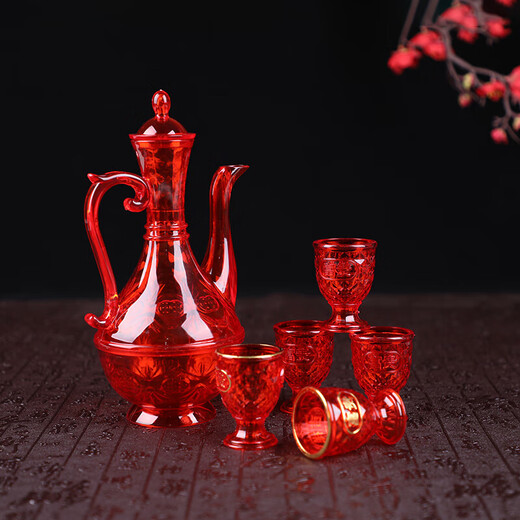 Wine-pouring wine jug wedding transparent plastic wine jug large-capacity red wine-pouring wine jug bridal dowry supplies creation