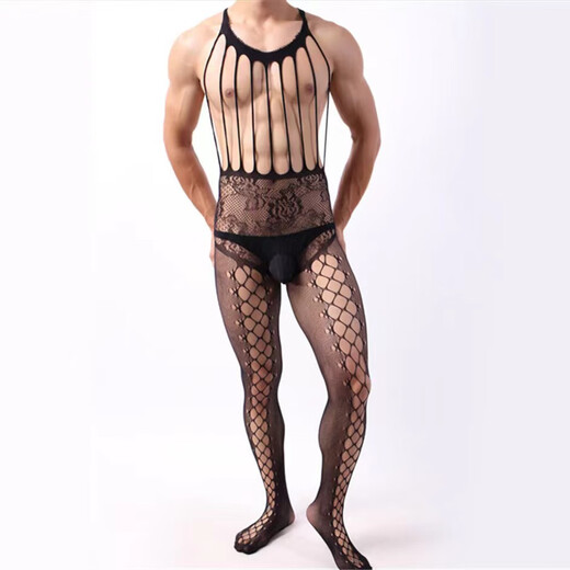 Mei Nail'er's sexy underwear for men and women role-playing suspender stockings sexy temptation thong open crotch black stockings sexy slutty panties sexy temptation disposable hand tearing easily. 5 random posts (please contact customer service for designation)-Men