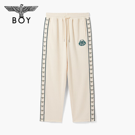 BOY LONDON男女同款长裤logo印花学院风卡其色阔腿裤N15053 卡其色 M