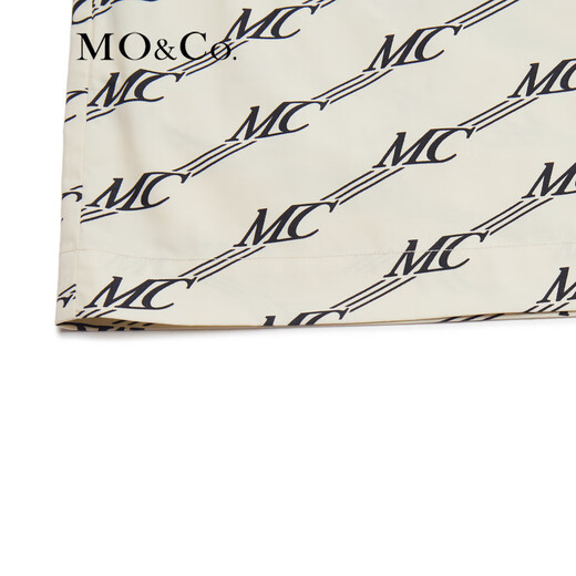 MO&Co.Sporty style retro MC presbyopic high-waisted loose shorts casual pants for women Moanke black lettering on coffee bottom S 160