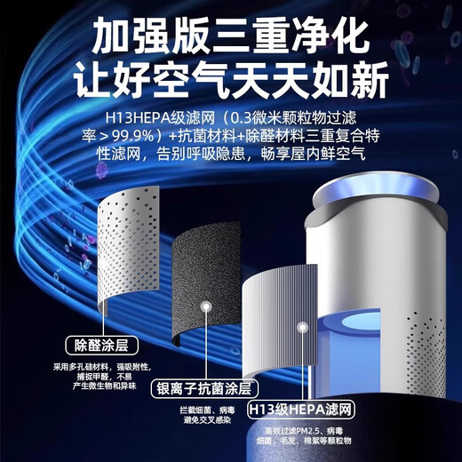 Purificateur d'air Xiaomi Boyi Ménage du formaldéhyde Dépose de bureau Small Deodorant Smoke Oner Pet Cat Cat Purification Ion Ion Purificateur 3879 Modèle de base [50m Purification de grande zone