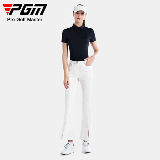 PGM高尔夫服装女装 透气短袖T恤 POLO衫 YF673-藏青色【上衣】 S