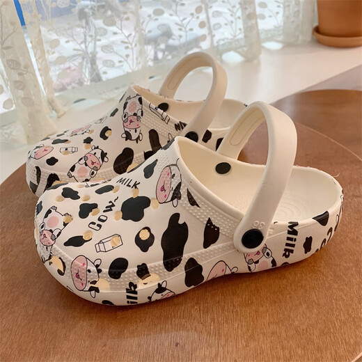 Yuou 2025 Summer Nuevos zapatos para padres e hijos Sandalias para niños Bolsas y mujeres grandes, medianas y pequeñas zapatillas de playa para bebés Smn Strawberry Bear 38-39 (adecuado para 37-38)