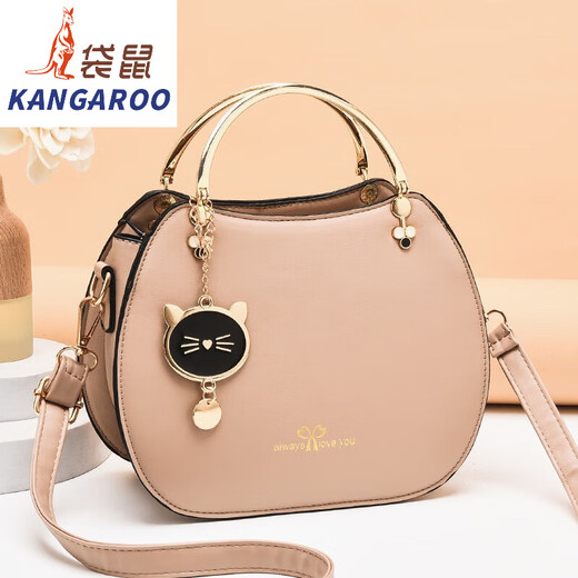 Kangaroo (KANGAROO) women's bag 2025 Chinese Valentine's Day Korean version fashionable girly style shell bag portable foreign style cat shoulder bag khaki color