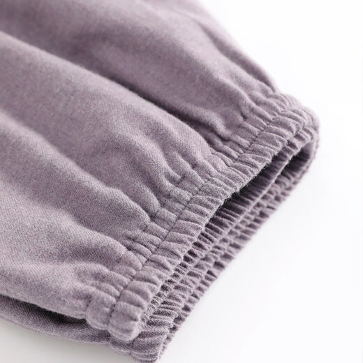 American Standard gives your lover new long-sleeved couple pajamas pure cotton suit for women spring and autumn pure cotton casual simple home wear for men misty purple M