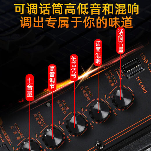 Songchuan International A12-66 outdoor trolley square dance high-power performance activity audio machine karaoke heavy bass Bluetooth 12-inch 15-inch portable mobile stage speaker 15-inch heavy bass flagship version + U-segment microphone pair