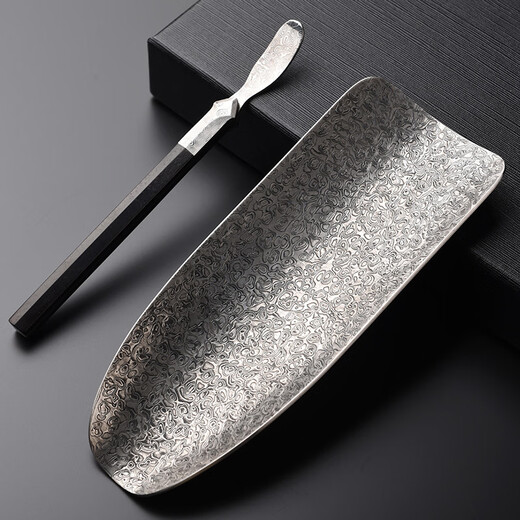 Jinge Damascus Steel Tea Lotus Tea Ze Tea Pick Kung Fu Tea Set Tea Ceremony Accessories Teaspoon Tea Spoon Six Gentlemen Set Elegant Tea Ze Damascus Steel + Purple Sandalwood