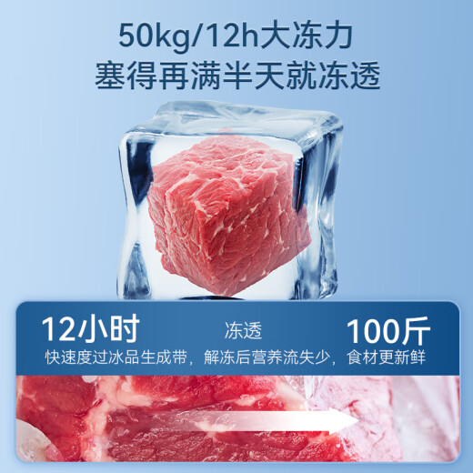 雪诗希商用冷柜冰柜大容量卧式冷藏冷冻两用超大铜管冷冻柜双温冰箱雪柜大容量冷柜 688单温智控长1.31米