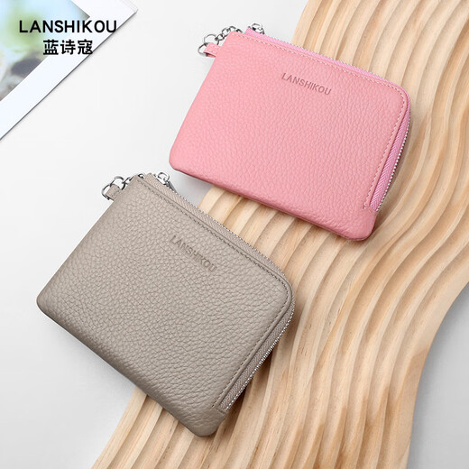 LAN Shiko 2025 NOUVEAU portefeuille portefeuille authentique en cuir en cuir authentique Mini Mini Sac Coin Sac Carte Keet portefeuille portefeuille Men Sac Coin Grey