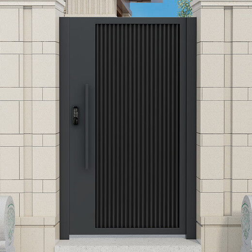 金赋顺铝合金庭院门铁艺双开门农村户外不锈钢花园院子门自建房电动大门 款式1 双开门