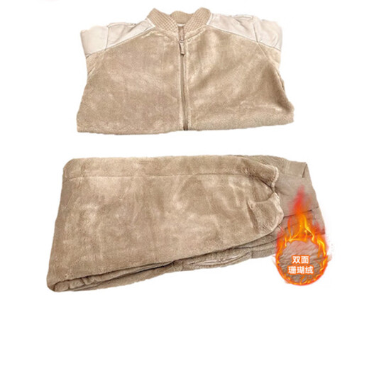 Xuwei's new style fleece jacket and trousers men's suit to keep warm in cold areas, thickened cold-proof sweater trousers knitted underwear in winter, cold area border patrol fleece trousers, shipped from Beijing warehouse, 175/92-96 standard