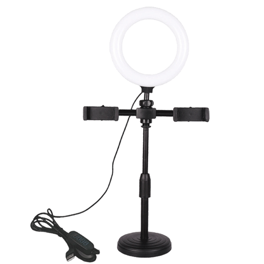 Good Shepherd Mobile Live Broadcast Stand Desktop Beauty Fill Light Dual Camera Douyin Anchor Internet Celebrity Equipment Full Set of Overhead Shooting Video Online Class Food Short Video Multifunctional Selfie Artifact